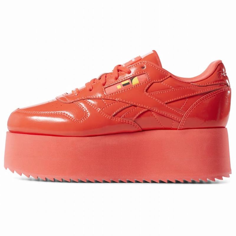 Tenisi Reebok Classic Leather Triple Platform X Gigi Hadid Dama Portocalii Romania KZ3896WV